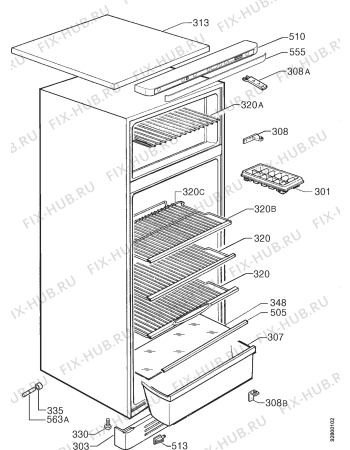 Взрыв-схема холодильника Corbero FD1681 - Схема узла Housing 001